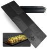 Kit 4 Travessas Retangulares Retas 33cm Pretas em Melamina Kanpai para Sushi Restaurante Japons Oriental