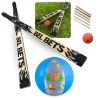 Kit Jogo Tacobol Tacos de Bets Madeira + Bola + 2 Casinhas + Bola Inflvel 40cm Azul Infantil