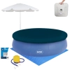 Kit Piscina Inflvel 12.000l Grande Mor + Guarda Sol 1,60m + Base + Capa, Forro + Mini Bomba