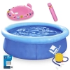 Kit Piscina Infantil 1000 L + Bote Fralda Rosa + Lana gua de Bichinhos + Mini Bomba Manual