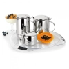 Conjunto para Ch e Caf Vision 5 Peas Inox com 2 Bules, Aucareiro, Bandeja e Colher