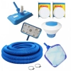 Kit Limpeza Piscina Aspirador + Peneira + Flutuador + Pastilhas Hidroall 3x1 e Mangueira 38mm 4 Metros