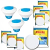 Kit com 8 Pastilhas de Cloro Hidroall 200g 5x1 + 3 Flutuadores para Piscinas