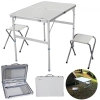 Mesa Dobravel com Banquetas Camping Alumnio Maleta Domo