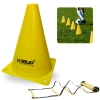 Kit 10 Cones de Agilidade 18 Cm Amarelo + Escada de Agilidade Treino Funcional 8 M