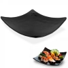 Prato Quadrado Cncavo 15 Cm para Sushi em Melamina / Plstico Preto