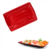 Prato Travessa 21x13 Cm Vermelho em Melamina para Petiscos e Sushis