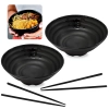 Kit 2 Tigelas Ondulada 820 Ml 19 Cm + 2 Pares de Hashi Restaurante Japons Kanpai Melamina