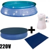 Kit Piscina Inflvel 6700 L + Capa + Forro + Filtro 220v Mor