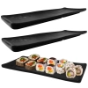 Kit 5 Pratos 28,5 Cm para Sushi Melamina / Plstico Preto