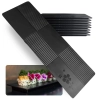 Kit 8 Travessas Retangulares Retas 33cm Pretas em Melamina Kanpai para Sushi Restaurante Japons Oriental