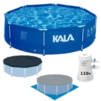 Kit Piscina Redonda 5200l de Armao + Bomba 2200l/H 110v + Capa + Forro