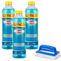 Kit 3 Limpa Bordas 1 Litro + Esponja para Piscinas