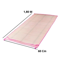 Esteira de Palha para Praia com Ala Rosa Bel 1,80m X 60cm