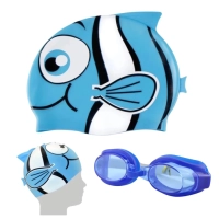 Kit Natao Infantil culos de Natao + Touca Peixinho Azul