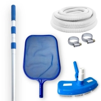 Kit Aspirador Asa Delta + Peneira com Haste 3,60 M Telescpico + Mangueira 4 Metros 32mm para Piscina