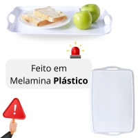 Bandeja de Servir Caf da Manh / Ch 41cm com Alas Branca para Hotel e Restaurante Self Service em Melamina