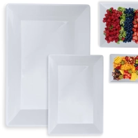 Kit 2 Travessas 49 Cm + 4 Travessas 35 Cm Retangulares Fundas para Buffet Melamina Profissional