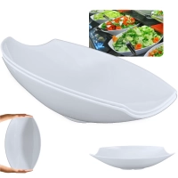 Kit 2 Travessas para Buffet Salada 41cm Oval Curva Funda para Restaurante Profissional Melamina Branca