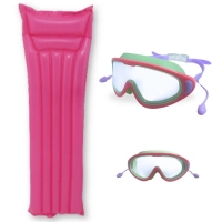 Kit culos de Natao Proteo Uv/ Antiembaante Rosa + Boia Colcho Inflvel 1,83 M X 69 Cm