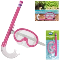 Conjunto Mscara de Mergulho e Snorkel Infantil Rosa