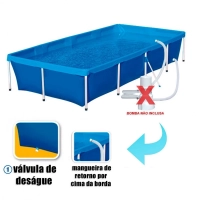 Piscina Mor Retangular Ferro Estruturada Standard 3000 Litros