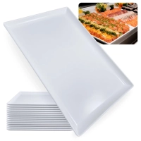 Kit 14 Pratos para Buffet Sushi Restaurante Japons Travessa de 35cm Melamina/ Plstico