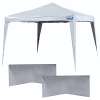 Kit Tenda Gazebo Dobrvel 3m X 3m Base e Topo + 4 Paredes Brancas Sem Janela