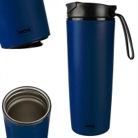 Copo com Tampa para Caf 450ml Ao Inox Antiqueda Azul