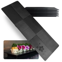 Kit 5 Travessas Retangulares Retas 33cm Pretas em Melamina Kanpai Buffet Sushi Restaurante Japons Oriental