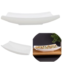 Travessa Prato Curva 30 Cm para Finger Food em Melamina Premium Branca