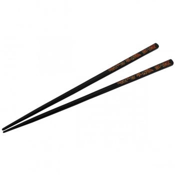 Kit 3 Pares de Hashi em Poliestireno 22 Cm Modelo Decorado Preto + Bege + Preto Liso