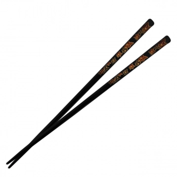 Kit 3 Pares de Hashi em Poliestireno 22 Cm Modelo Decorado Preto + Bege + Preto Liso