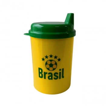 Copo Infantil Futebol 240 Ml Amarelo e Verde