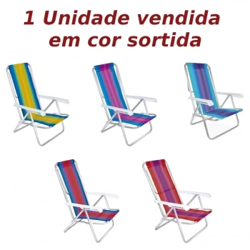 Kit Caixa Trmica 18 Lts Azul e Branca Mor + 2 Cadeiras de Praia Reclinvel 8 Posies + Carrinho de Praia com Avano