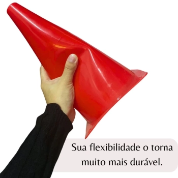 Kit com 10 Cones de Agilidade para Demarcao com 28 Cm Vermelho Liveup