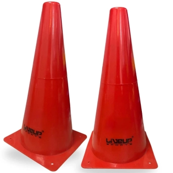 Kit com 10 Cones de Agilidade para Demarcao com 28 Cm Vermelho Liveup