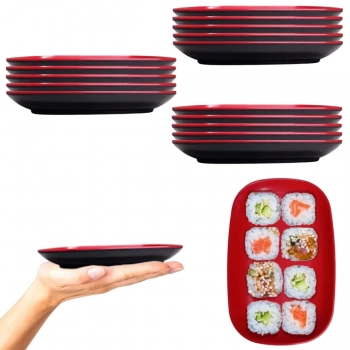 Kit 15 Pratos Travessa Pequena Sushi Petisco 17,5cm Melamina