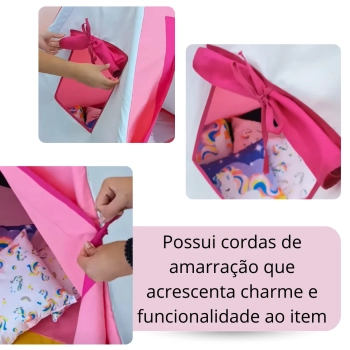 Barraca Cabaninha Tenda Infantil Toca Cabana Festa do Pijama Unicrnio Rosa