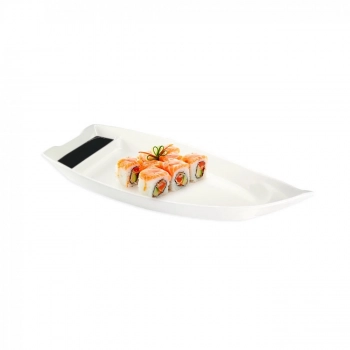 Kit 5 Barcas para Sushi em Melamina Premium 25,5 Cm Branca