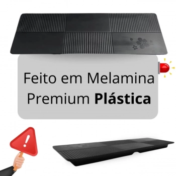 Kit 20 Travessas Retangulares Retas 33cm Pretas em Melamina Kanpai Buffet Sushi Restaurante Japons Oriental