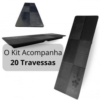 Kit 20 Travessas Retangulares Retas 33cm Pretas em Melamina Kanpai Buffet Sushi Restaurante Japons Oriental