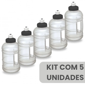 Kit 5 Garrafas Squeeze Infantil com Ala 500ml Preto