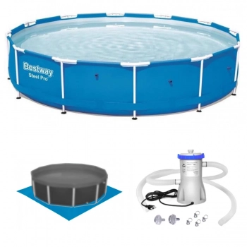 Kit Piscina 6473l Estrutural Redonda + Bomba Filtrante 220v 3028 L/H + Forro