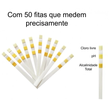 Kit Flutuador + 5 Pastilhas de Cloro Genco 3 em 1 + 50 Unidades Fita Avaliar 3 em 1