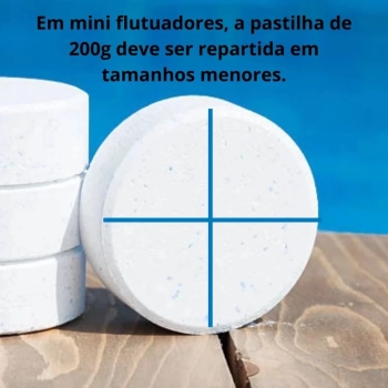 Kit Flutuador + 5 Pastilhas de Cloro Genco 3 em 1 + 50 Unidades Fita Avaliar 3 em 1