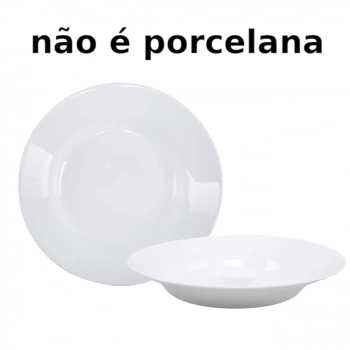 10 Pratos Fundos em Melamina/Plstico 25 Cm Branco