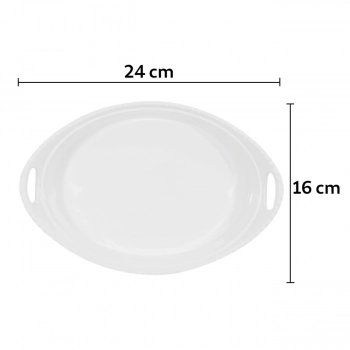 Kit Tigela 24cm Ondulada Oval + Tigela 18cm Ondulada Oval com Ala Melamina