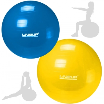 Kit Bola Pilates 65 Cm Azul + Bola 75 Cm Amarela