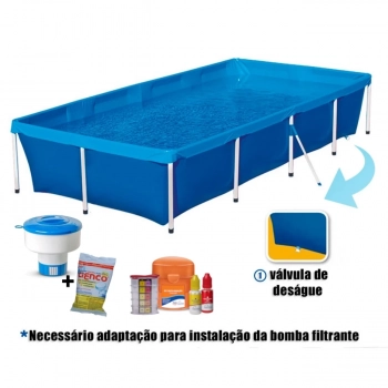 Piscina de Armao 3000l + Avaliador Ph/Cloro + Flutuador + 1 Cloro